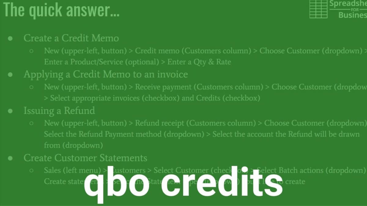 create credit memo in quickbooks online