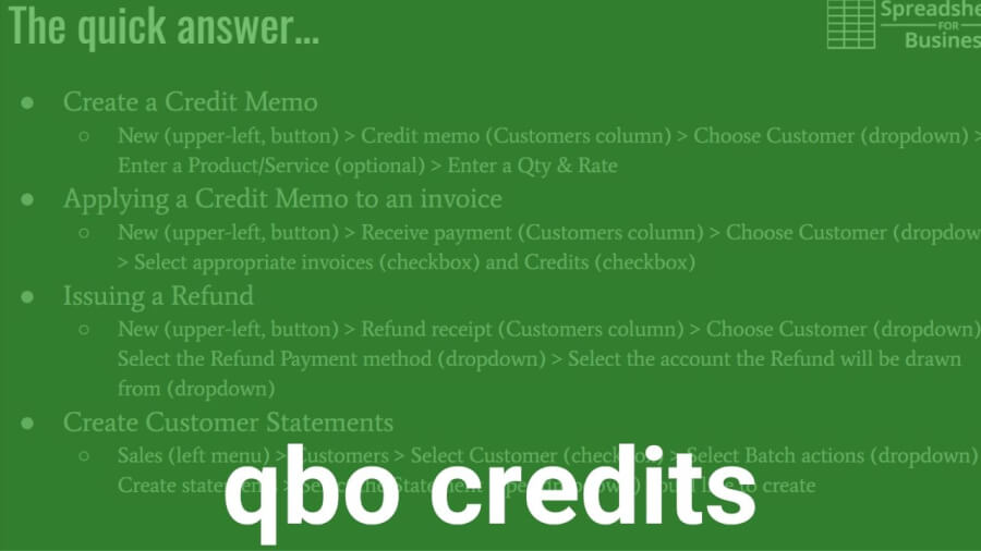 Credit Memos in QuickBooks Online – For Accurate Financials [VIDEO
