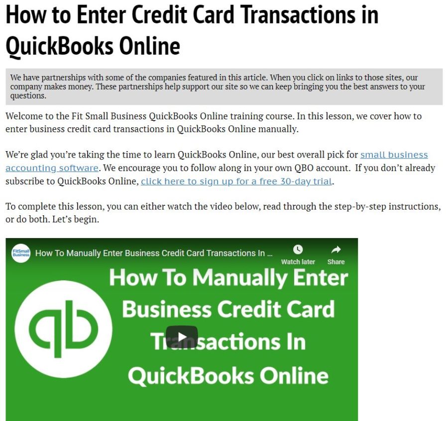 quickbooks training free online